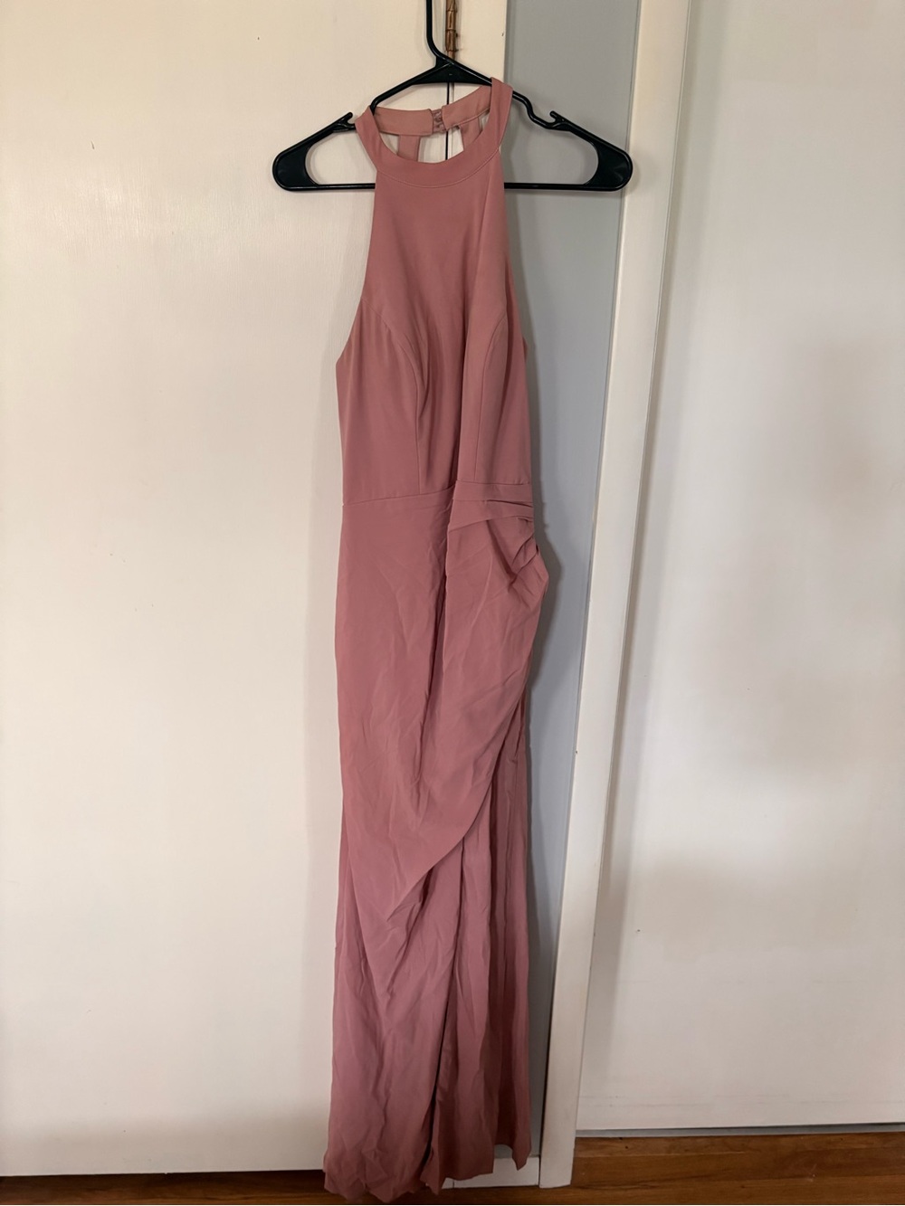 Azazie Dusty Rose Halter Maxi Dress
